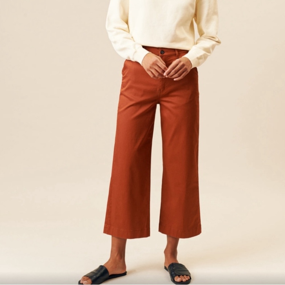KOTN Wide-Leg Culottes in burnt umber, size 0